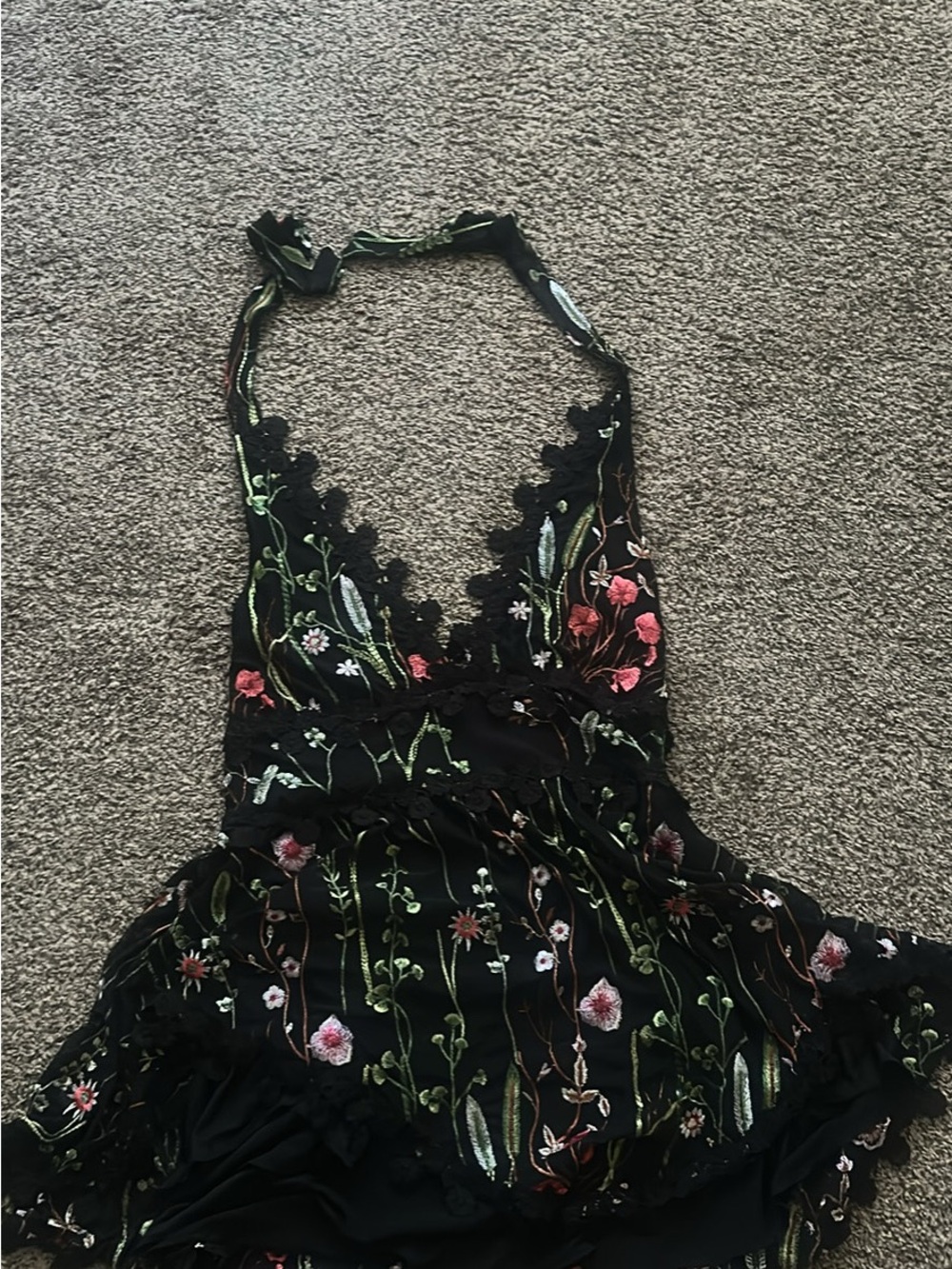 iHeartRaves Black Lace Trim Dress